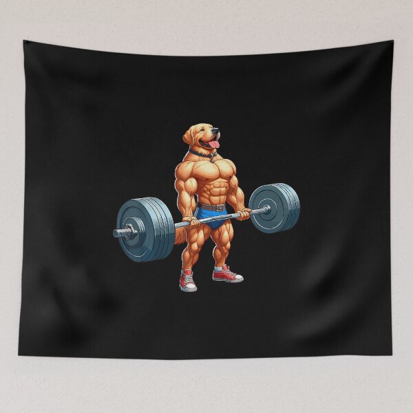 Item preview, Muscle Labrador Dog Deadlifting Gym Weightlifting Workout designed and sold by AngelaSandra.