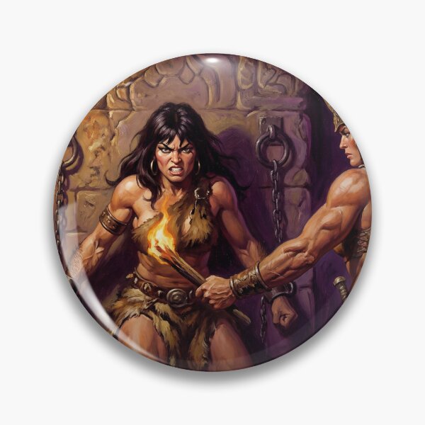 Artikelvorschau, Amazonen verhören eine barbarische Kriegerin in Defiance-Illustrationen im Fantasy-Kunststil entworfen und verkauft von Vintage Designs +.