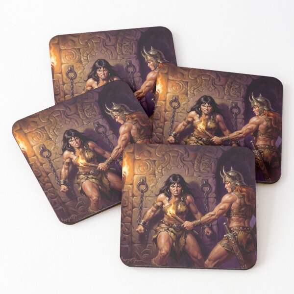 Item preview, Amazon Interrogation of a Barbarian warrior woman in Defiance illustration fantasy art style designed and sold by Vintage Designs +.