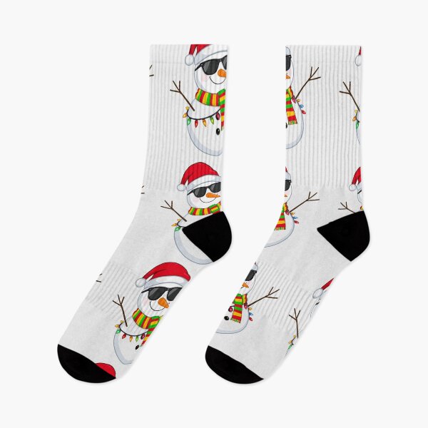 Item preview, Cool Snowman Christmas Illustration – Santa Hat, Sunglasses & Colorful Lights designed and sold by PixelVibe782.