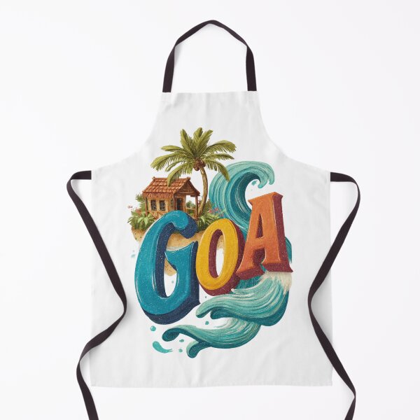 Item preview, Goa India beach scene with palm trees, beach hut and large wave designed and sold by Meiersbeste.