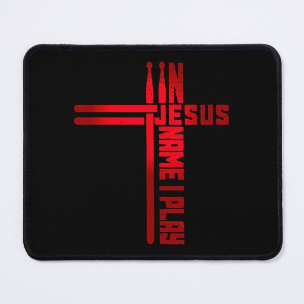 Item preview, In Jesus Name I Play Drum Drummer Vintage Cross Drumsticks designed and sold by JosephineSarah.
