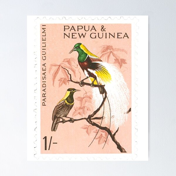 Item preview, Papua and New Guinea Emperor Bird Of Paradise Postage Stamp designed and sold by red-amber65.