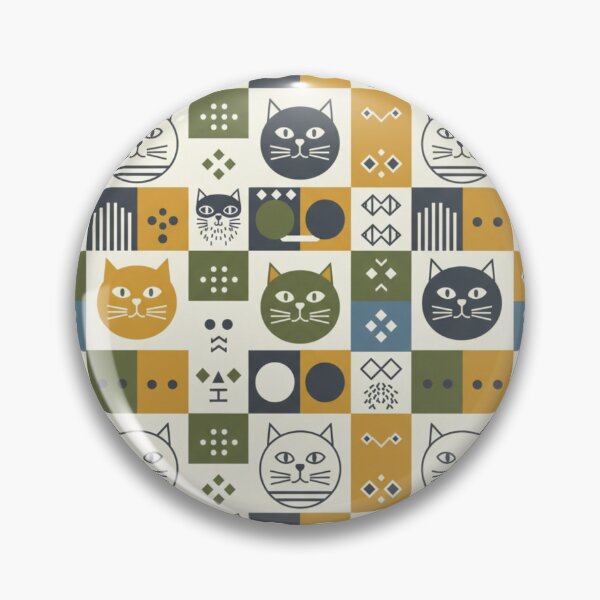 Item preview, Retro Cat Tile Design in Bold Shapes designed and sold by TroyTheTerrific.