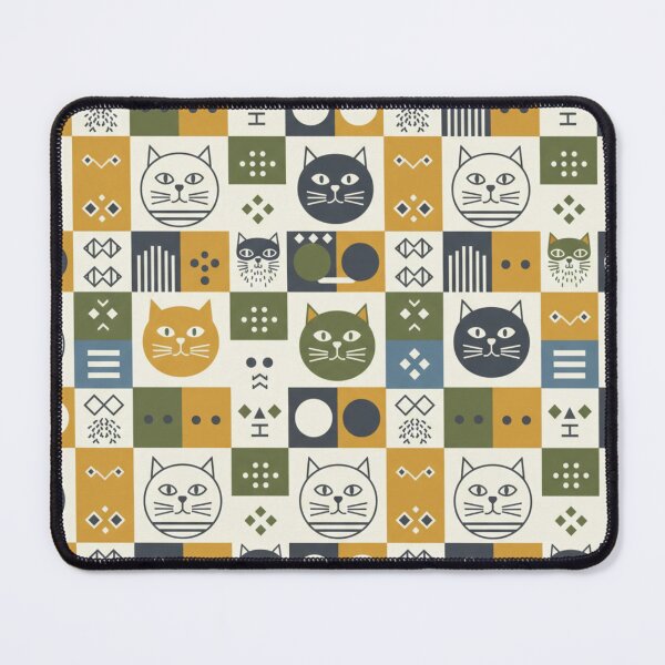 Item preview, Retro Cat Tile Design in Bold Shapes designed and sold by TroyTheTerrific.
