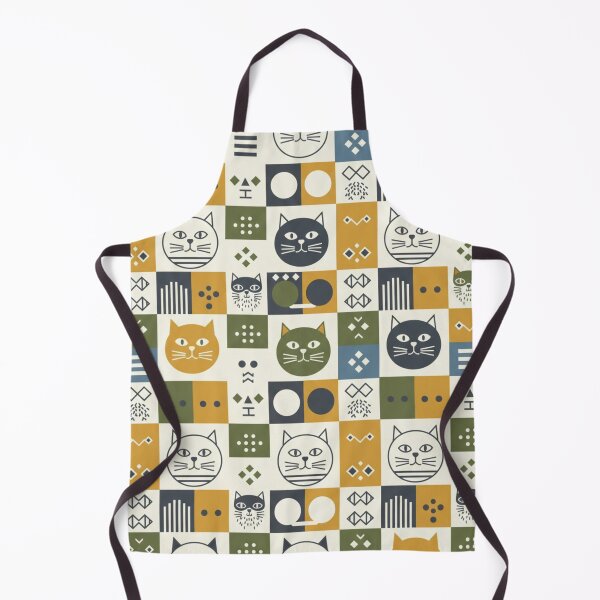 Item preview, Retro Cat Tile Design in Bold Shapes designed and sold by TroyTheTerrific.
