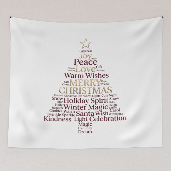 Item preview, Merry Christmas Word Cloud Tree – Holiday Typography Art designed and sold by SoulenCify.
