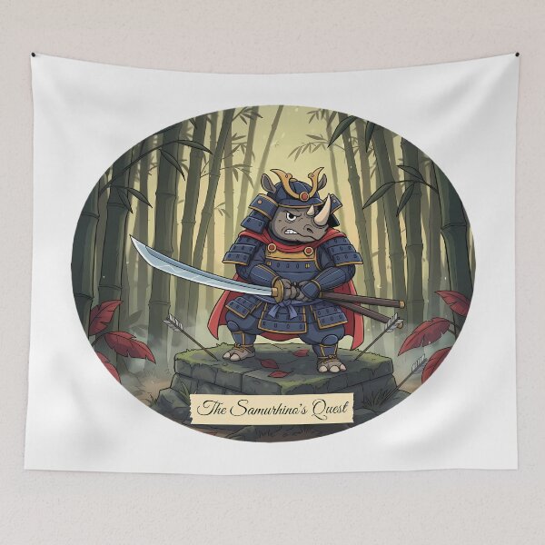Item preview, The Samurhino's Quest | Honorable Adventure Design designed and sold by Pets & Memes & Stuff.