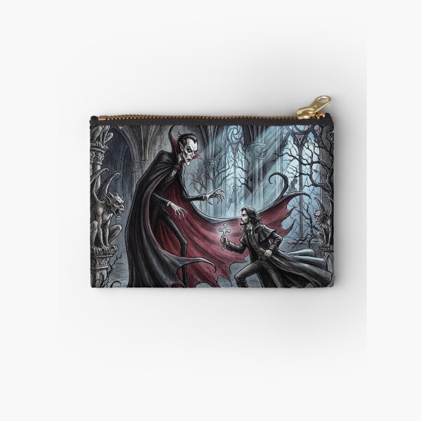 Item preview, Dracula vs Van Helsing illustration gothic vampire art designed and sold by Vintage Designs +.