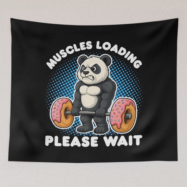 Item preview, Muscles Loading Panda Weightlifting Donut Gym Boys designed and sold by DanaKathe.