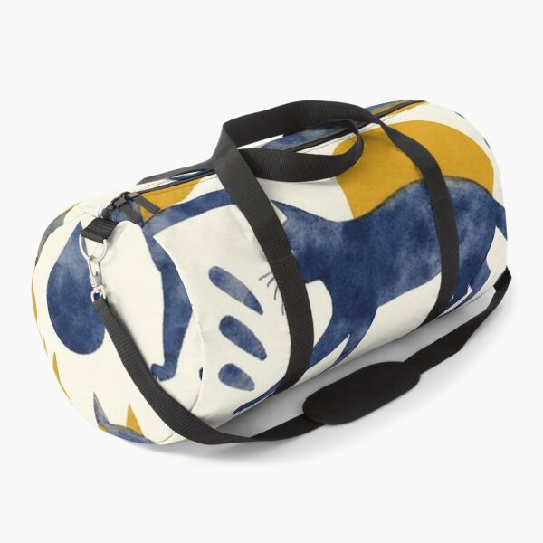 Item preview, Watercolour Navy & Mustard Cat Pattern designed and sold by TroyTheTerrific.