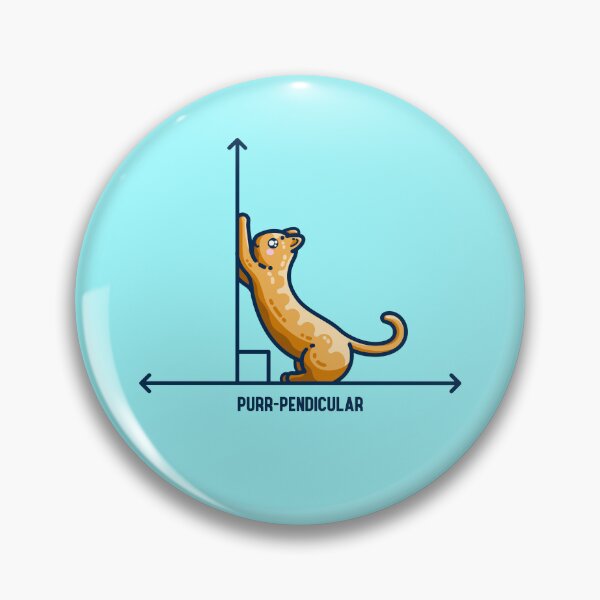 Item preview, Purr-pendicular Kawaii Cute Cat Maths Pun designed and sold by Flaming Imp.