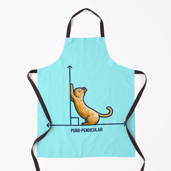 Item preview, Purr-pendicular Kawaii Cute Cat Maths Pun designed and sold by Flaming Imp.