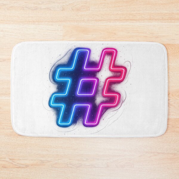 Item preview, Vibrant Neon Hashtag Symbol Digital Art designed and sold by HiteshArt111.