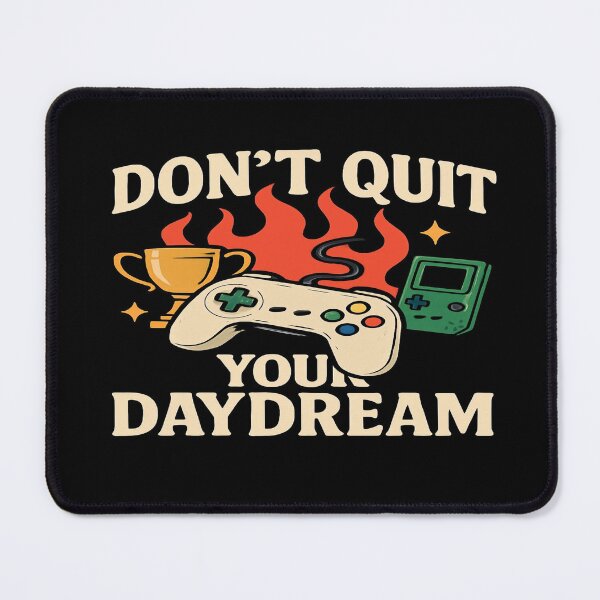 Item preview, Don't Quit Your Daydream – Motivational Gaming Poster with Controller, Trophy, Flames & Retro Vibes designed and sold by Bright Nest Studio.