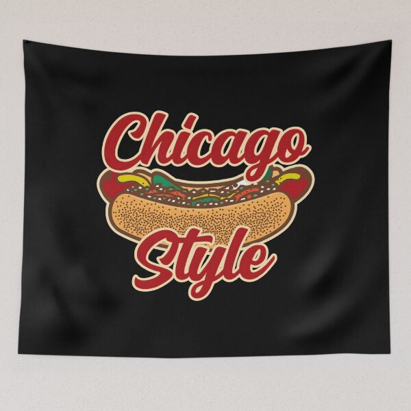 Item preview, Chicago Style Hot Dog Fun Food Illustration designed and sold by uyzhqidk56.