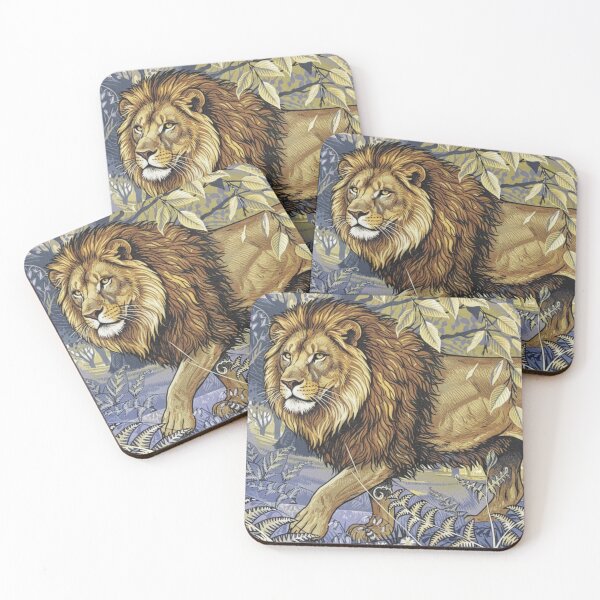 Item preview, Majestic Lion Forest Art Mythic Wildlife Print designed and sold by SavannaStrikes.