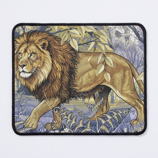 Item preview, Majestic Lion Forest Art Mythic Wildlife Print designed and sold by SavannaStrikes.