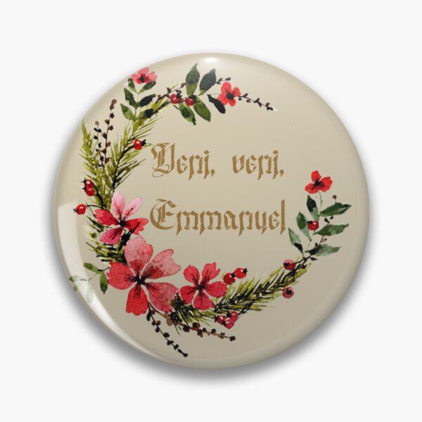 Item preview, Veni, veni, Emmanuel. Christmas wreath with a sacred message. designed and sold by WatercolourLily.