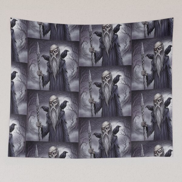 Item preview, Odin the Allfather Ancient Norse God Gothic style illustration designed and sold by Vintage Designs +.