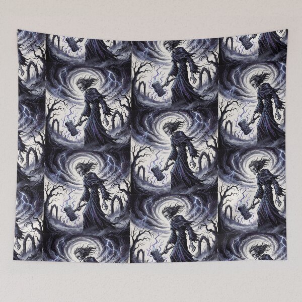 Item preview, Thor god of Thunder Ancient Norse God Gothic style illustration designed and sold by Vintage Designs +.
