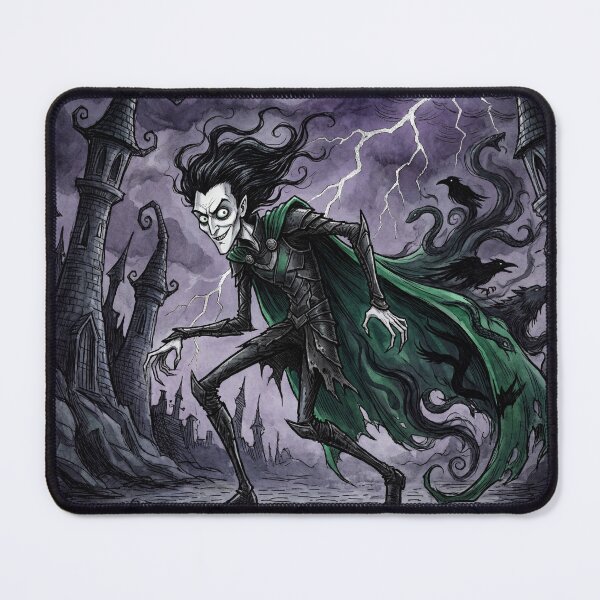 Item preview, Loki the Trickster Ancient Norse God Gothic style illustration designed and sold by Vintage Designs +.