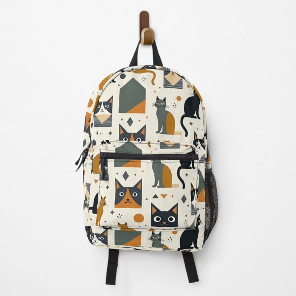 Item preview, Modern Geometric Cat Pattern in Retro Tones designed and sold by TroyTheTerrific.