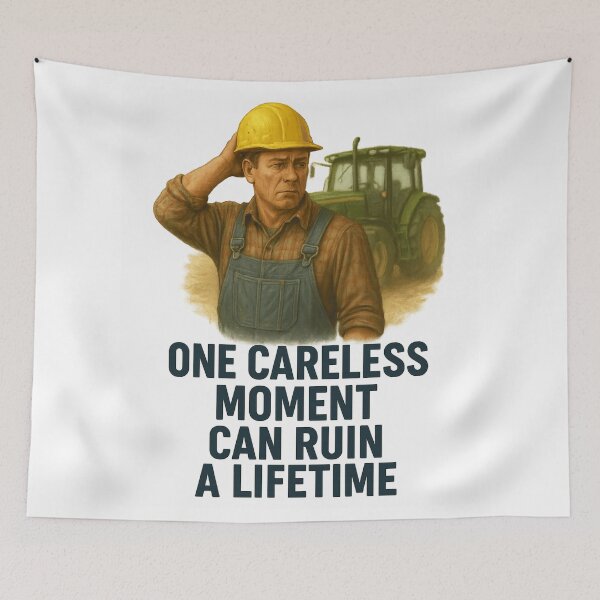 Item preview, One Careless Moment Can Ruin a Lifetime – Farming Safety Awareness Design for Farmers & Ranchers designed and sold by Badegi Tradings.