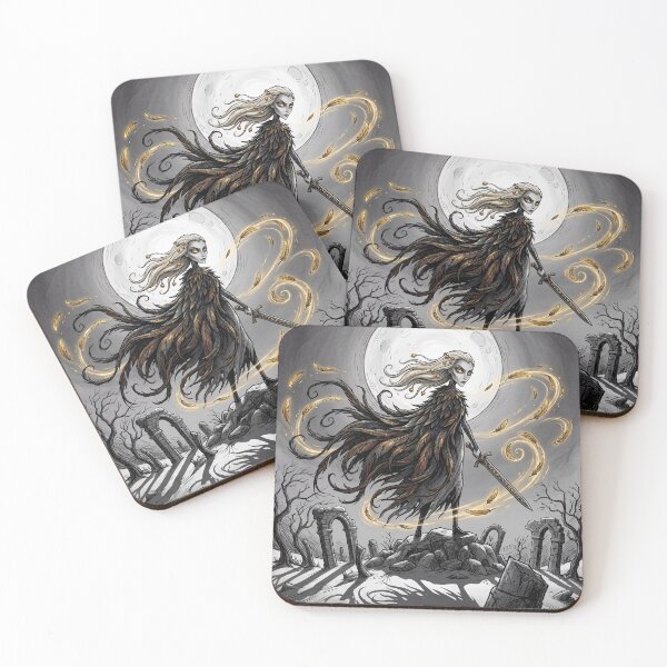 Item preview, Freya Moonlit Warrior Goddess Ancient Norse God Gothic style illustration designed and sold by Vintage Designs +.