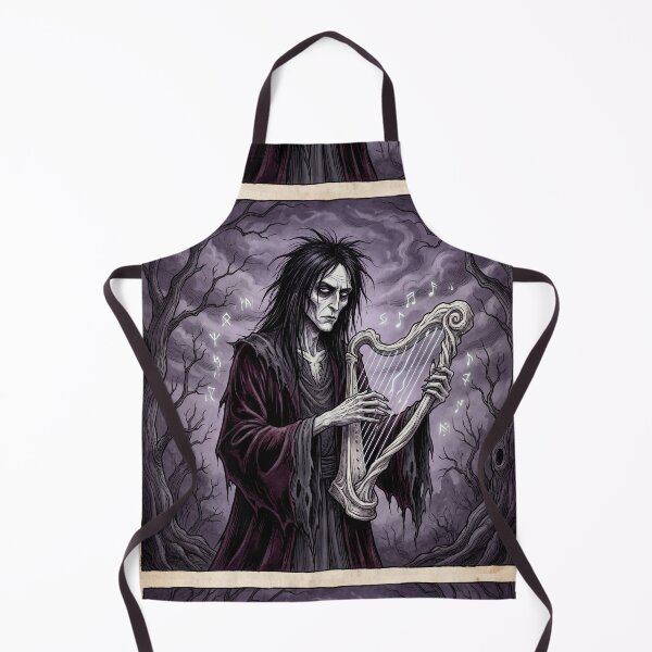 Item preview, Bragi the Harpist Ancient Norse God Gothic style illustration designed and sold by Vintage Designs +.
