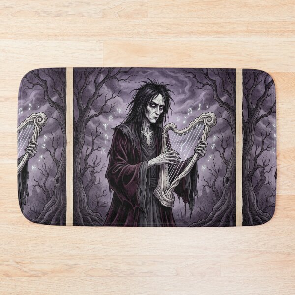 Item preview, Bragi the Harpist Ancient Norse God Gothic style illustration designed and sold by Vintage Designs +.
