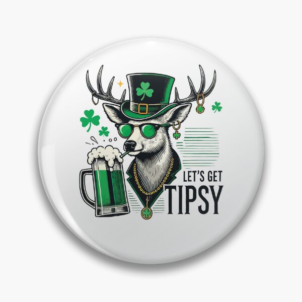Item preview, Let's Get Tipsy St. Patrick's Day Deer designed and sold by LuminOrb.