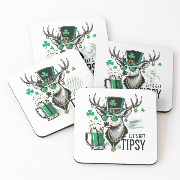 Item preview, Let's Get Tipsy St. Patrick's Day Deer designed and sold by LuminOrb.