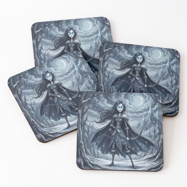 Item preview, Skadi Gothic Winter Huntress Ancient Norse God Gothic style illustration designed and sold by Vintage Designs +.