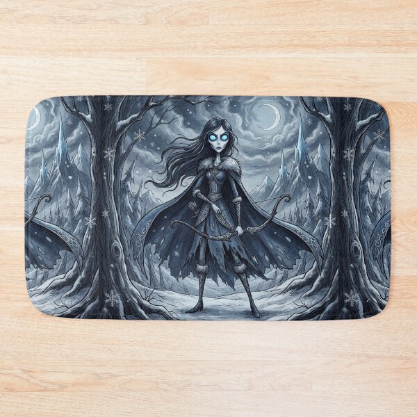 Item preview, Skadi Gothic Winter Huntress Ancient Norse God Gothic style illustration designed and sold by Vintage Designs +.