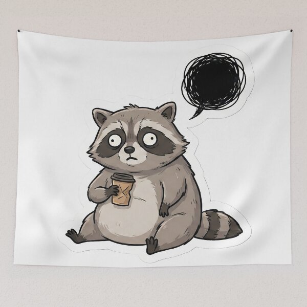 Item preview, Existential Dread Raccoon Screaming into Void designed and sold by StickyGuys.