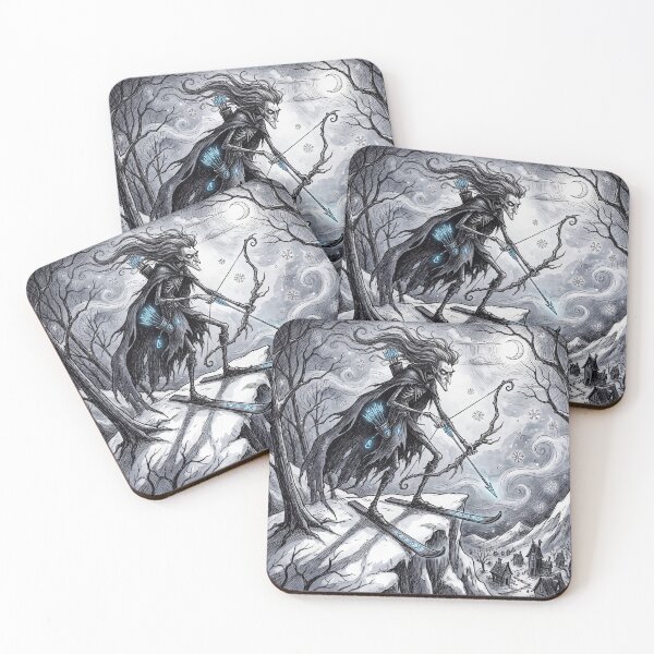 Item preview, Ullr Gothic Winter Deity Ancient Norse God Gothic style illustration designed and sold by Vintage Designs +.
