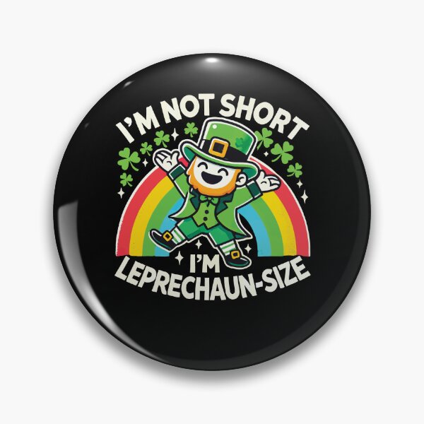 Item preview, I'm Not Short I'm Leprechaun Size Rainbow Shamrock designed and sold by LuminOrb.