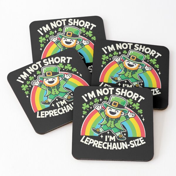Item preview, I'm Not Short I'm Leprechaun Size Rainbow Shamrock designed and sold by LuminOrb.