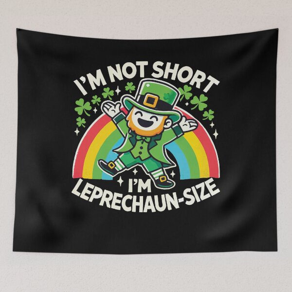 Item preview, I'm Not Short I'm Leprechaun Size Rainbow Shamrock designed and sold by LuminOrb.