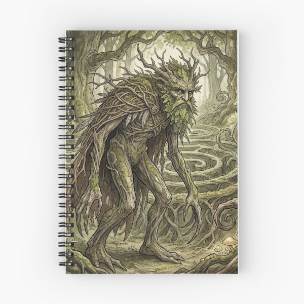 Item preview, Greenman Grove Warden creature of folklore watercolor artwork illustration designed and sold by Vintage Designs +.