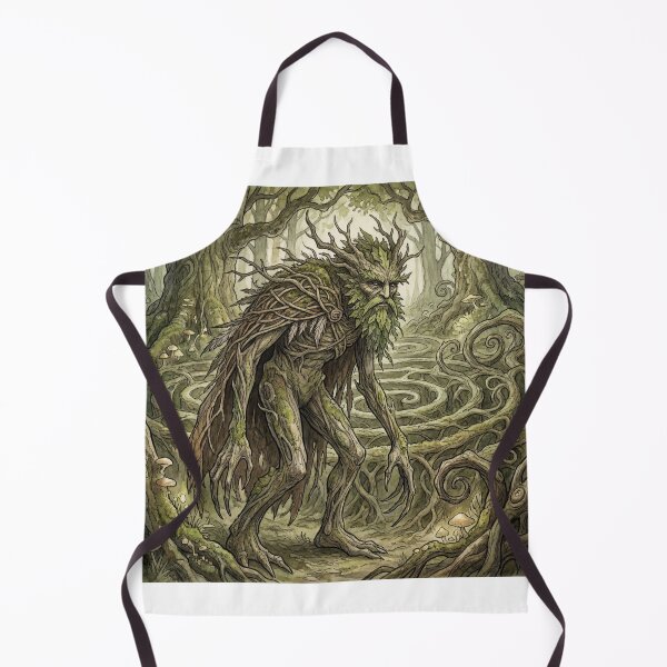 Item preview, Greenman Grove Warden creature of folklore watercolor artwork illustration designed and sold by Vintage Designs +.