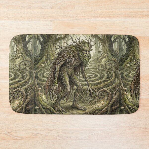 Item preview, Greenman Grove Warden creature of folklore watercolor artwork illustration designed and sold by Vintage Designs +.