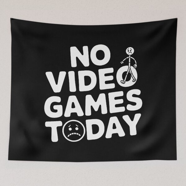 Item preview, No Video Games Today Funny Sad Gamer Stick Man designed and sold by LauraLydiaa.