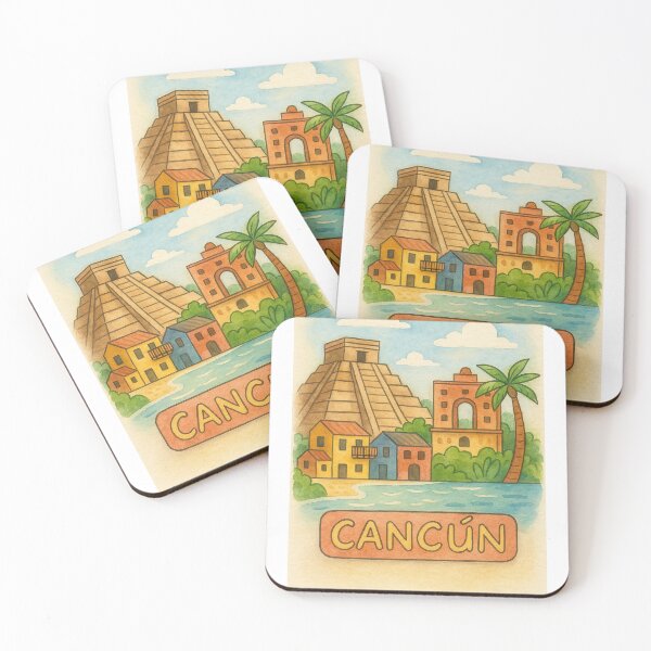 Item preview, Dreamy Cancún Cityscape with Mayan Glow designed and sold by MIArt Studio.