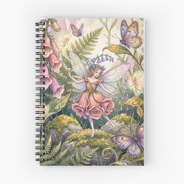 Item preview, Rose Fairy Dance creature of folklore watercolor artwork illustration designed and sold by Vintage Designs +.