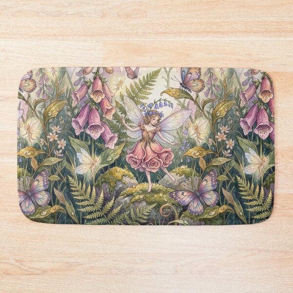 Item preview, Rose Fairy Dance creature of folklore watercolor artwork illustration designed and sold by Vintage Designs +.