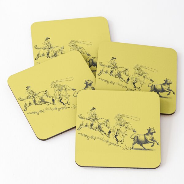 Item preview, Western Cowboy Roping Scene – Vintage Cattle Chase Illustration designed and sold by tarzbol.
