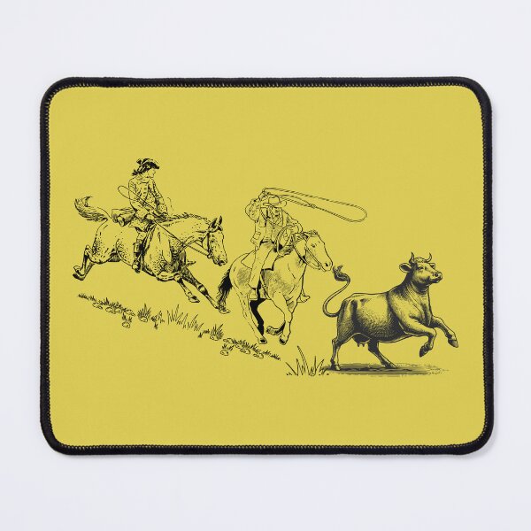 Item preview, Western Cowboy Roping Scene – Vintage Cattle Chase Illustration designed and sold by tarzbol.