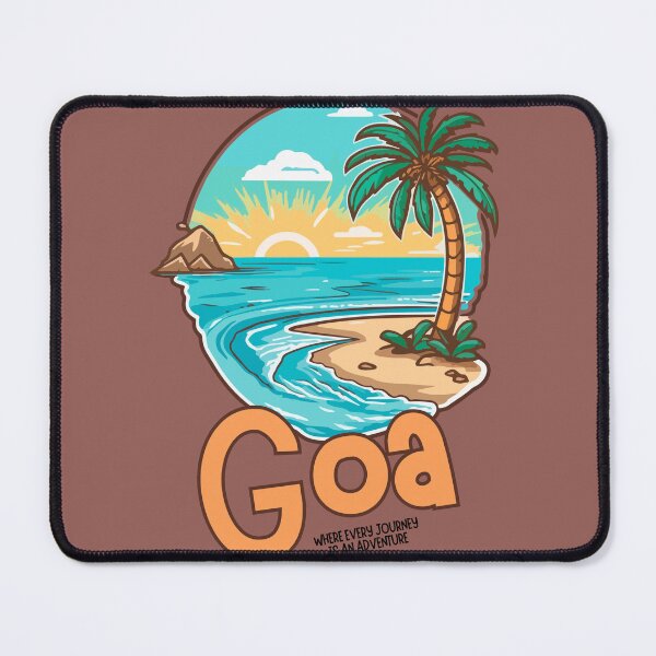 Item preview, Goa Beach Sunset – Tropical Palm Tree & Ocean Illustration | Travel Design  ✅ SEO designed and sold by MUKUND FASHION DESIGN.